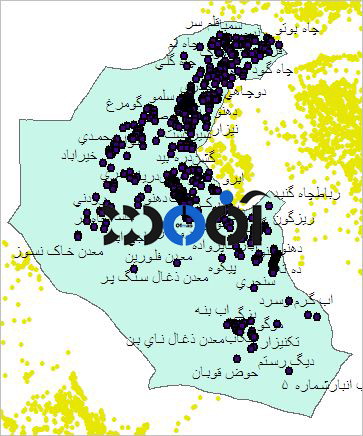 شیپ فایل روستاهای شهرستان طبس