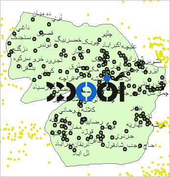 شیپ فایل روستاهای شهرستان کاشمر