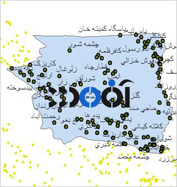 شیپ فایل روستاهای شهرستان سرخس