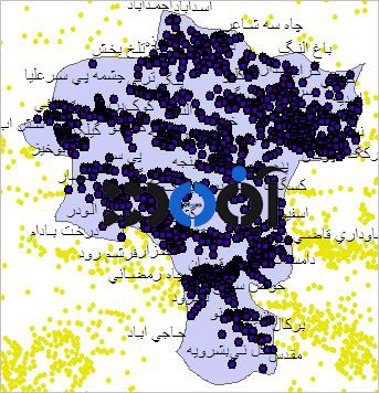 شیپ فایل روستاهای شهرستان تربت حیدریه