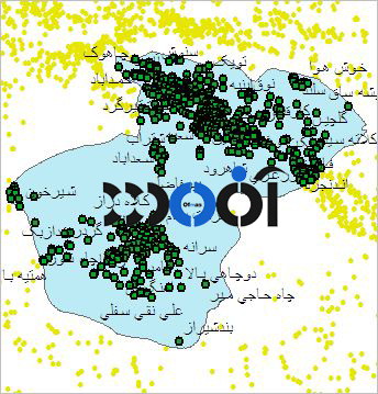 شیپ فایل روستاهای شهرستان رشت خوار