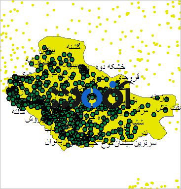 شیپ فایل روستاهای شهرستان بانه