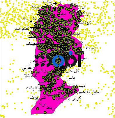 شیپ فایل روستاهای شهرستان بابل