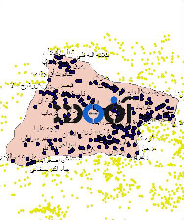 شیپ فایل روستاهای شهرستان مانه و سملقان