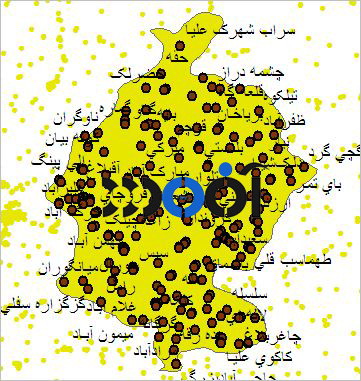 شیپ فایل روستاهای شهرستان دهگلان