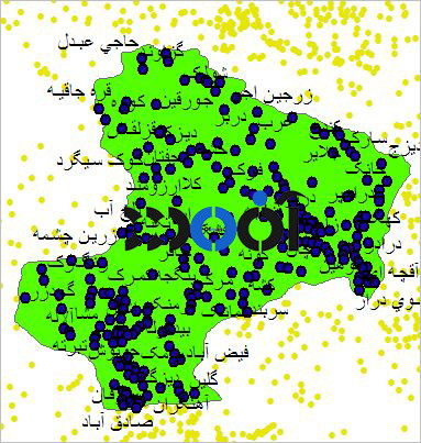 شیپ فایل روستاهای شهرستان تفرش