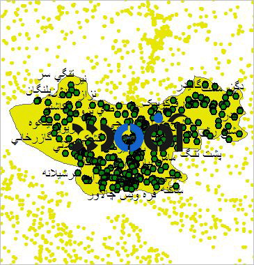 شیپ فایل روستاهای شهرستان کامیاران