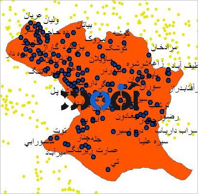 شیپ فایل روستاهای شهرستان دورود