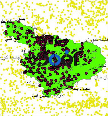 شیپ فایل روستاهای شهرستان اراک