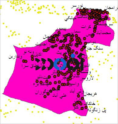 شیپ فایل روستاهای شهرستان چالوس