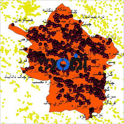 شیپ فایل روستاهای شهرستان خرم آباد