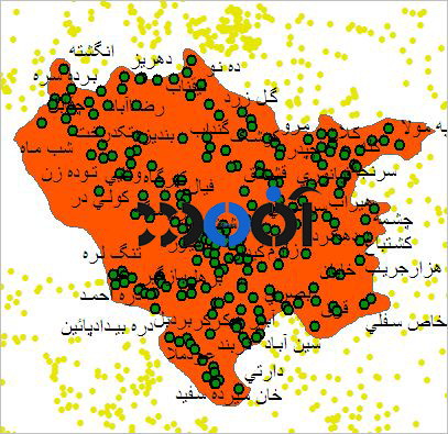 شیپ فایل روستاهای شهرستان بروجرد