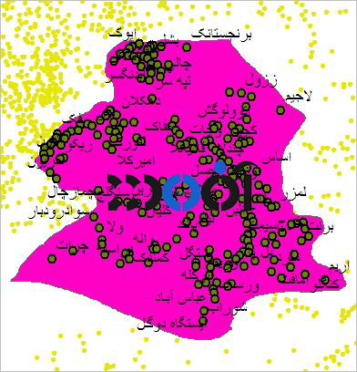 شیپ فایل روستاهای شهرستان سوادکوه