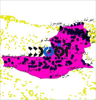 شیپ فایل روستاهای شهرستان نور