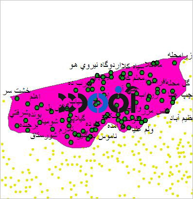 شیپ فایل روستاهای شهرستان محمودآباد