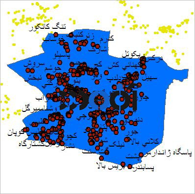 شیپ فایل روستاهای شهرستان چابهار