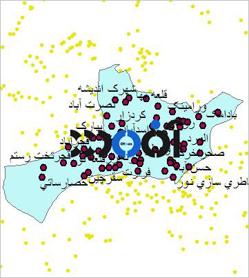 شیپ فایل روستاهای شهرستان شهریار