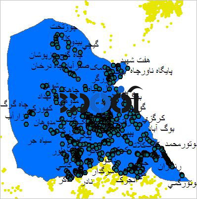 شیپ فایل روستاهای شهرستان زاهدان