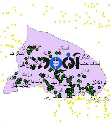 شیپ فایل روستاهای شهرستان شمیرانات