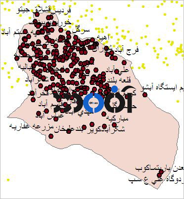 شیپ فایل روستاهای شهرستان ورامین