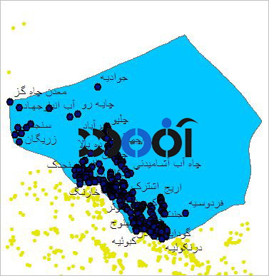 شیپ فایل روستاهای شهرستان بهاباد